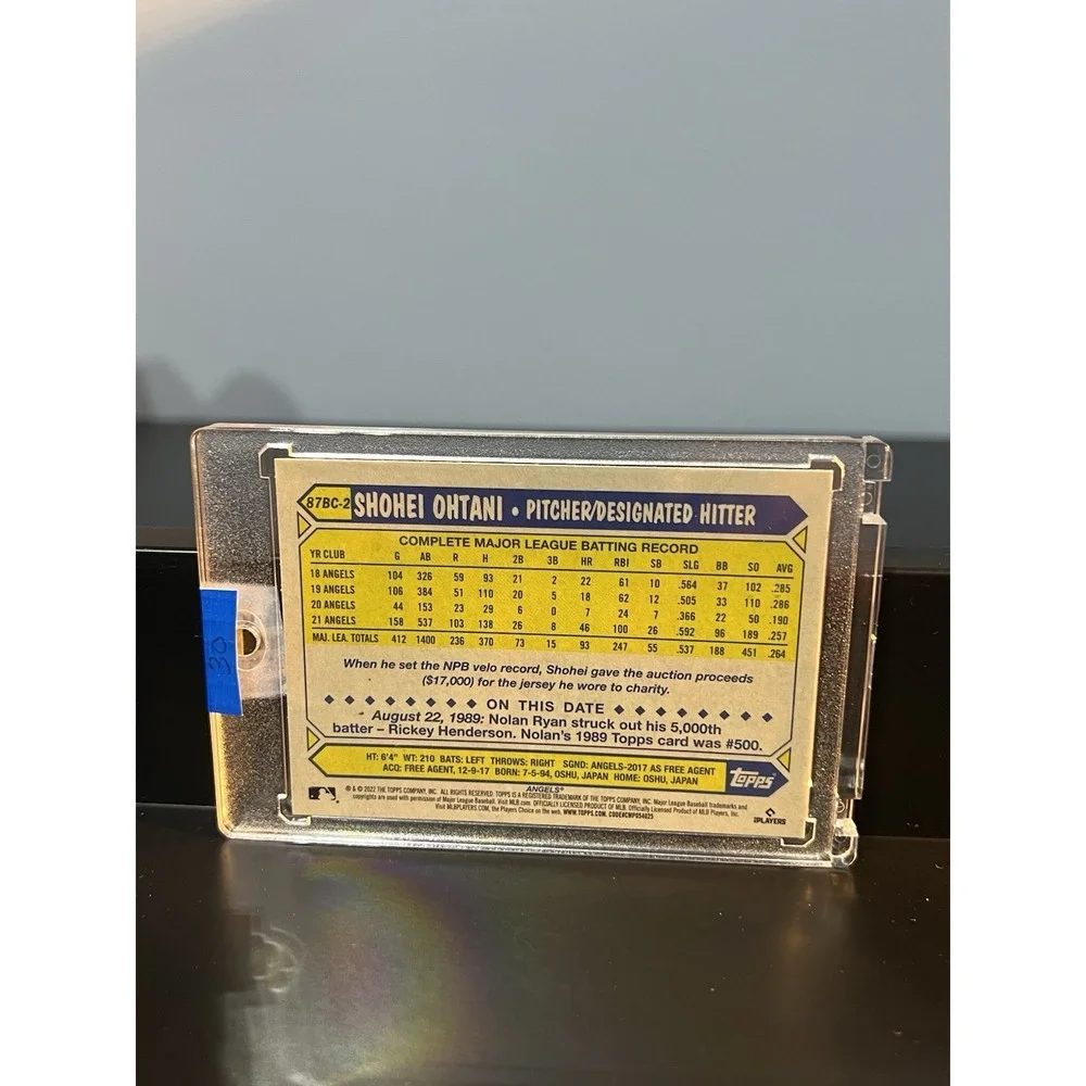 Topps 2022 Chrome 1987 Topps Baseball Shohei Ohtani #87BC-2 Angels Insert